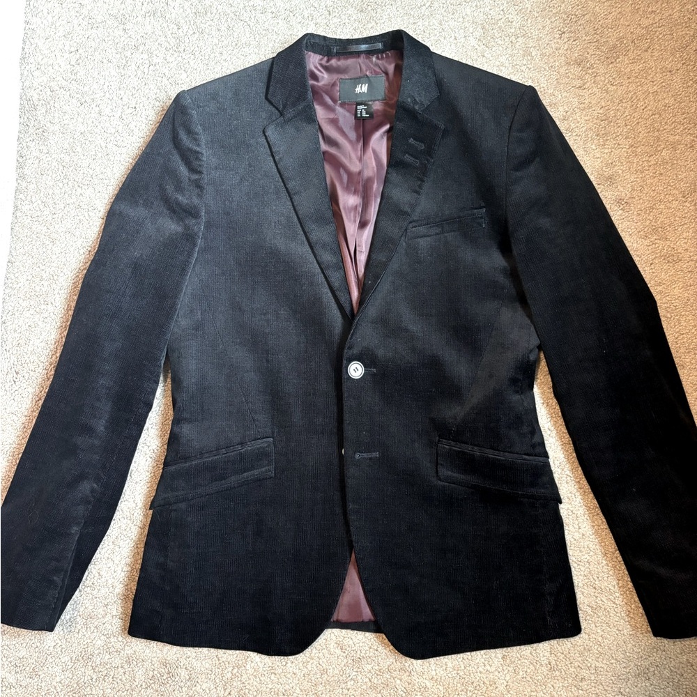 SOLD Black Velvet velour evening blazer